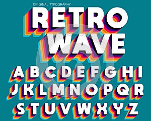Retro Vintage Colorful Typography Design photo