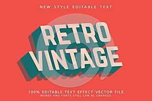 Retro Vintage Editable Text Effect 3D Emboss Vintage Style