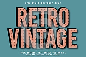 Retro Vintage editable text effect emboss vintage style