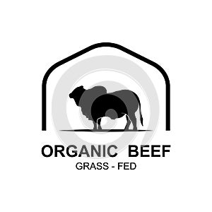 Retro Vintage Farm Cattle Angus Livestock Beef Emblem Label logo design vector