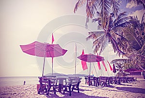 Retro vintage filtered picture of a beach.