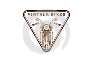 Retro Vintage Harley Davidson Motorcycle for Biker Club Logo Design Vector