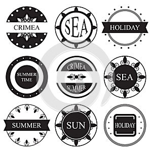 Retro vintage insignias or logotypes set. design element