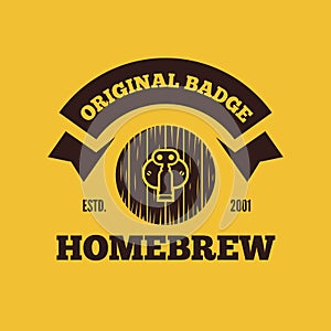 Retro vintage logo, badge, emblem or logotype elements for beer, shop, home brew, tavern, bar, cafe and restaurant