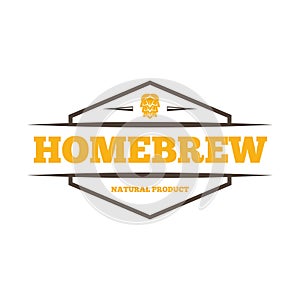 Retro vintage logo, badge, emblem or logotype elements for beer, shop, home brew, tavern, bar, cafe and restaurant