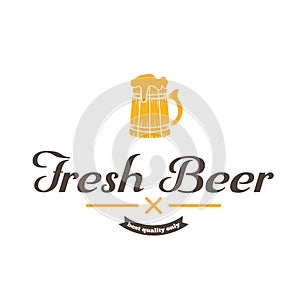 Retro vintage logo, badge, emblem or logotype elements for beer, shop, home brew, tavern, bar, cafe and restaurant