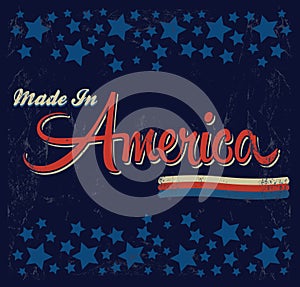 Retro - Vintage Made in America Sign - Vector