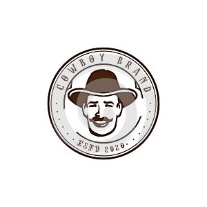 Retro Vintage Man Male Masculine Head Logo Design Vector