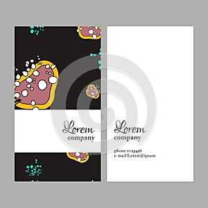 Retro vintage 80 Memphis style of fashion business card illustration.