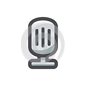 Retro, Vintage Microphone Vector icon Cartoon illustration