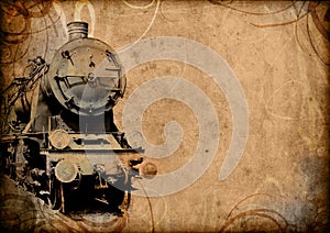 Retro vintage old train background