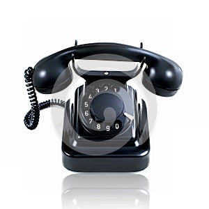 Retro vintage rotary telephone isolated