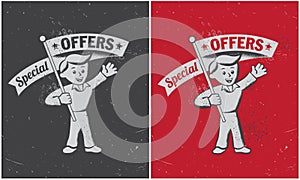 Retro vintage special offer banner