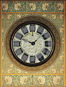 Retro Vintage Steampunk Clock Background photo