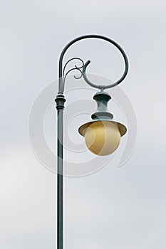 Retro vintage street lamp isolated on white background