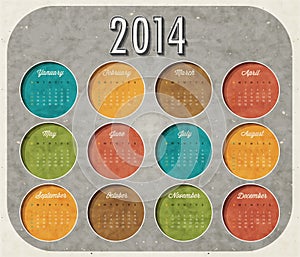 Retro vintage style calendar design.