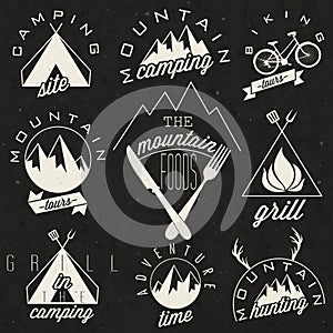 Retro vintage style symbols for Mountain Expeditio