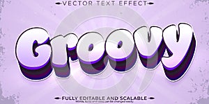 Retro, vintage text effect, editable 70s and 80s text style