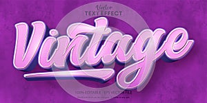 Retro, vintage text effect, old 80`s editable text style