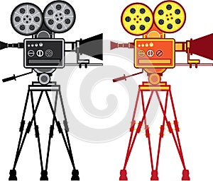 Retro Vintage Video Projector Camera Movie Vector