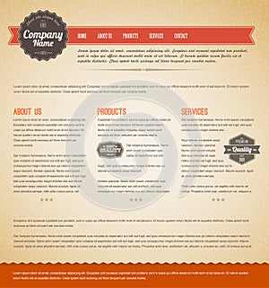 Retro vintage web page template