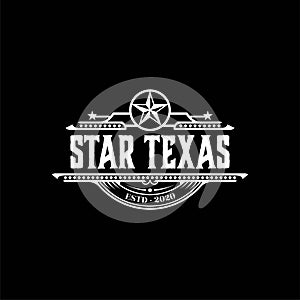 Retro Vintage Western Country Emblem Texas Logo design vector