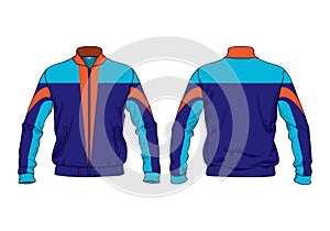 Retro vintage windbreaker hoodie jacket template varsity design