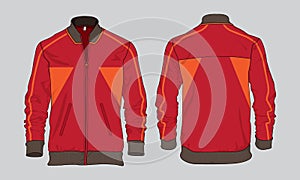 Retro vintage windbreaker hoodie jacket template varsity design