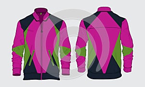 Retro vintage windbreaker hoodie jacket template varsity design