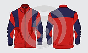 Retro vintage windbreaker hoodie jacket template varsity design