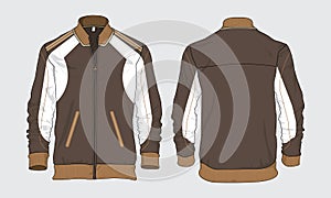 Retro vintage windbreaker hoodie jacket template varsity design