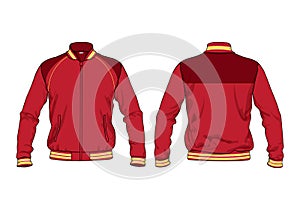 Retro vintage windbreaker hoodie jacket template varsity design