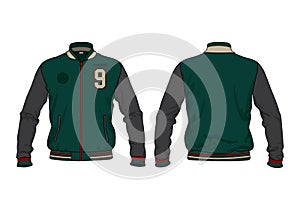 Retro vintage windbreaker hoodie jacket template varsity design