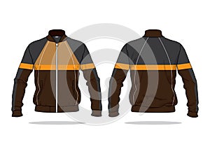 Retro vintage windbreaker hoodie jacket template varsity design