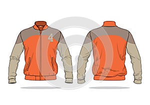 Retro vintage windbreaker hoodie jacket template varsity design
