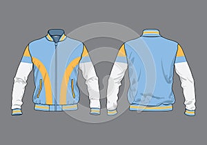 Retro vintage windbreaker hoodie jacket template varsity design