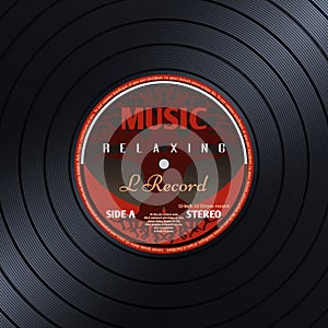 Retro vinyl record label music poster vector background