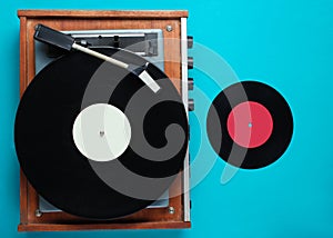 Retro vinyl record player, lp record