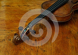 Retro violin close-up