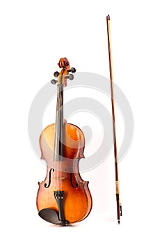 Retro violin vintage isolated on white