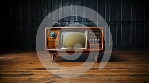 Retro Visuals: Captivating the Essence of the Golden Era with a Vintage Antique TV Set, Generative AI