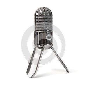 Retro vocal microphone vintage style isolated on white background