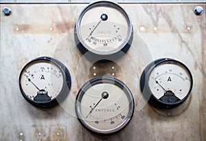 Retro voltmeter indicators photo