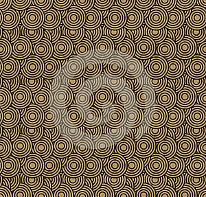 Retro wallpaper. Abstract seamless geometric pattern with circles on brown