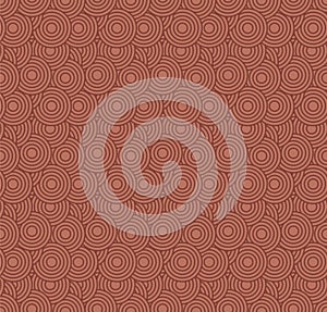 Retro wallpaper. Abstract seamless geometric pattern with circles on red