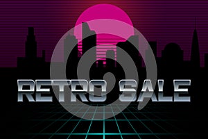 Retro wave 80s style sale banner