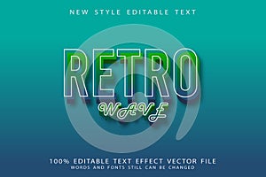 Retro Wave Editable Text Effect 3D Emboss Retro Style