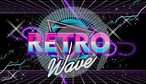 Retro wave outer space vaporwave