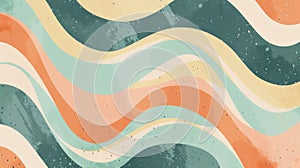 A retro, wavy background with a faded, grungy texture in pastel green, blue, pink, and orange. AIG51A