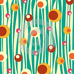 Retro wavy and circle vector pattern background vector